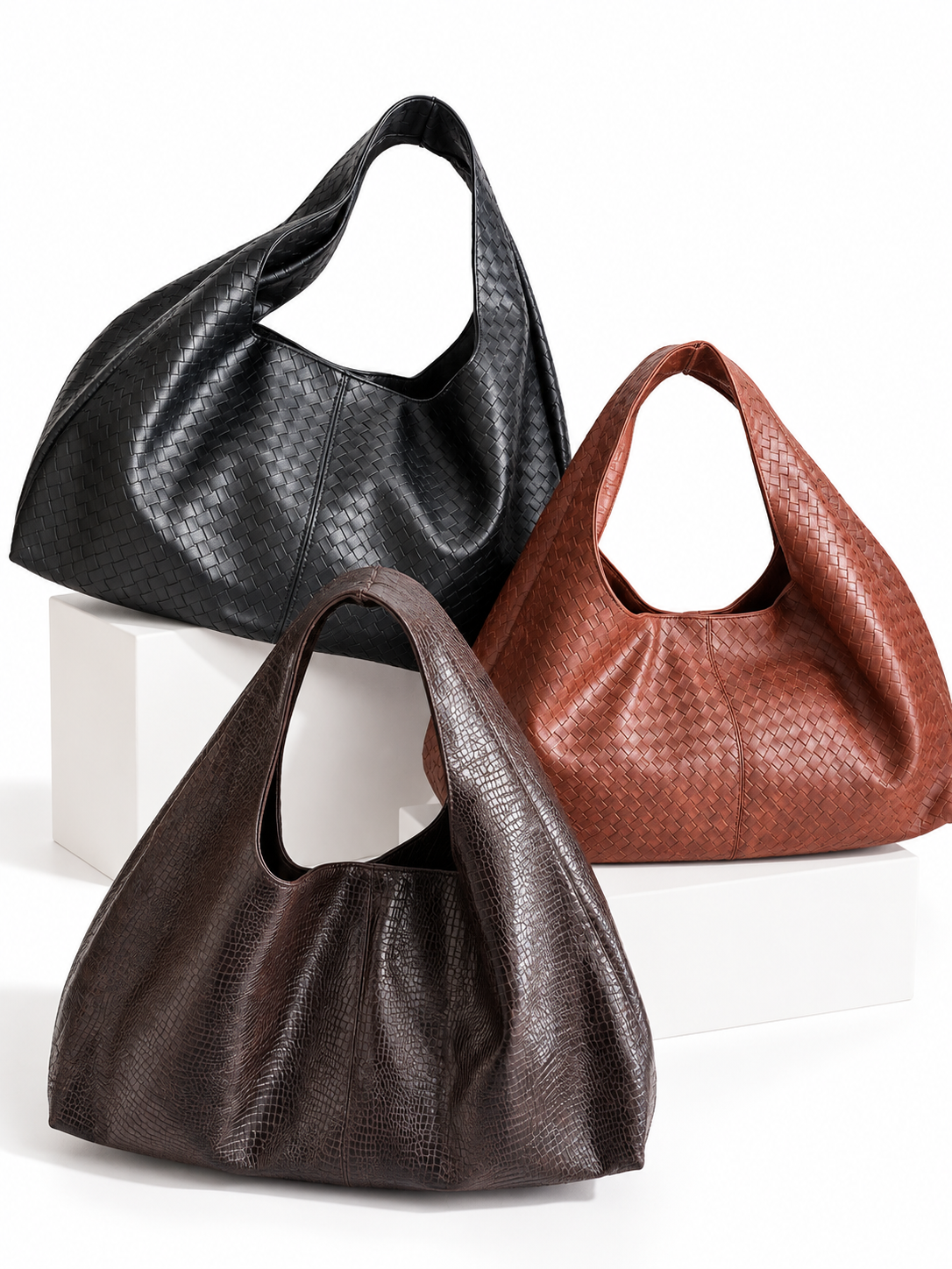 Elara Shoulder Bag – Woven Black