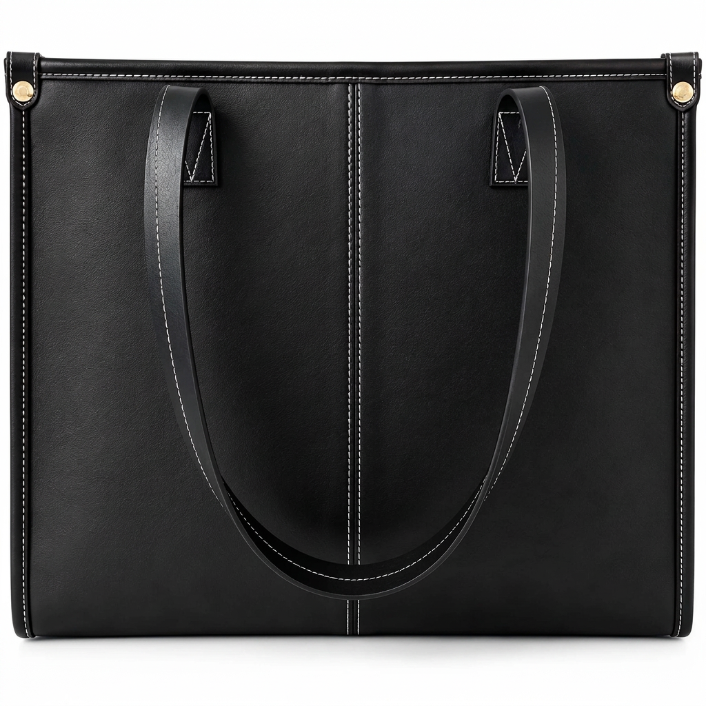 Alba Structured Work Tote Bag – Black