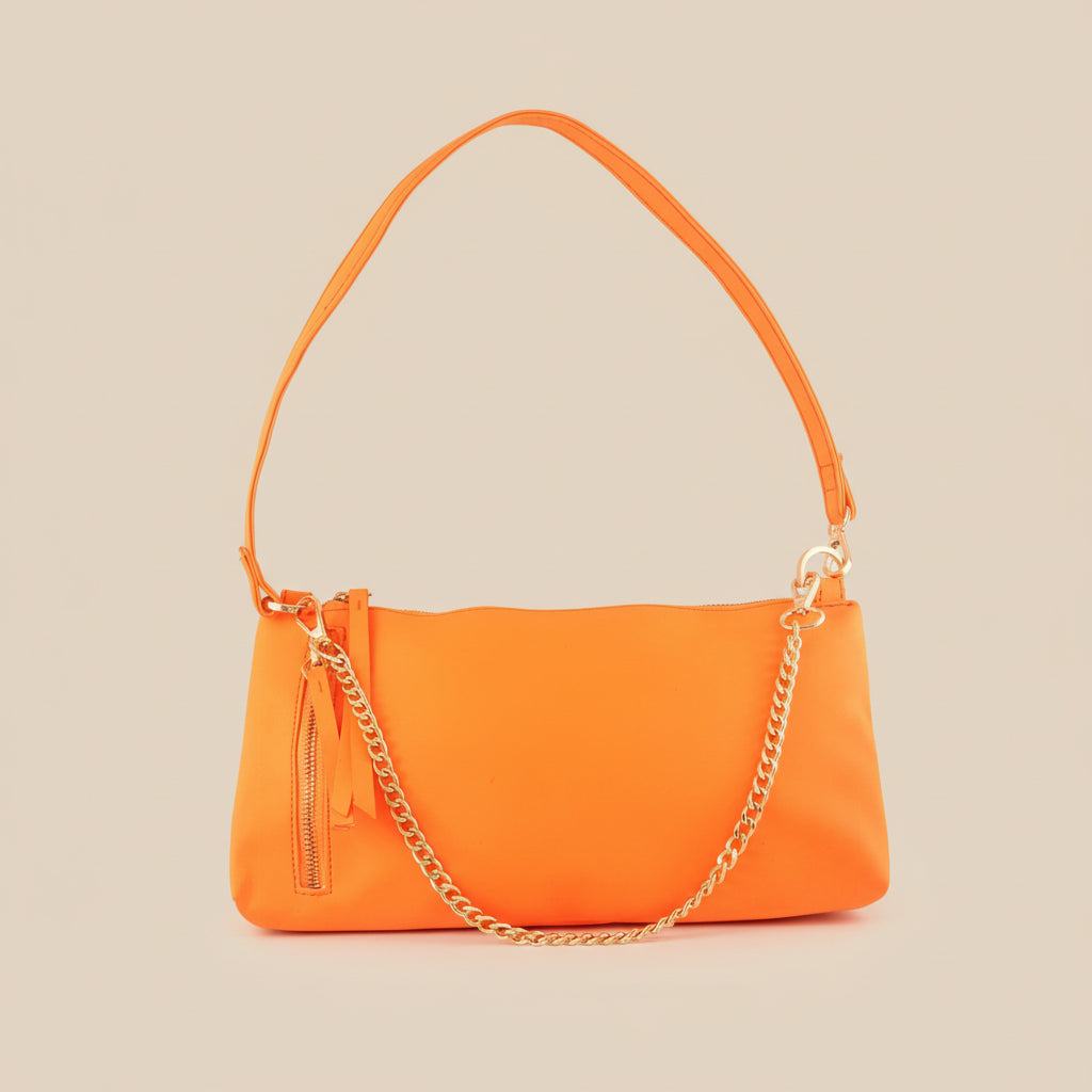 Noir Luxe Shoulder Bag - Orange