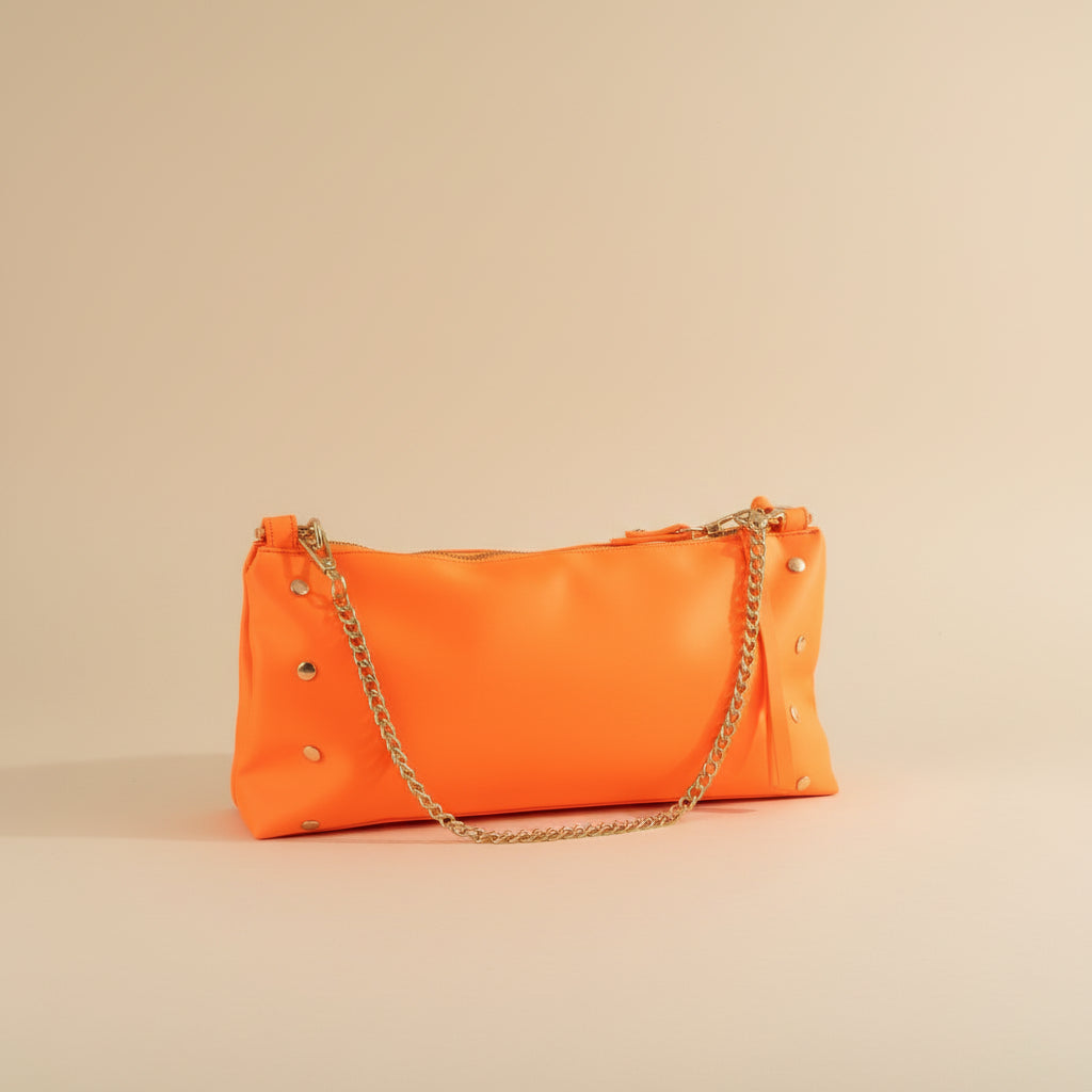 Noir Luxe Shoulder Bag - Orange