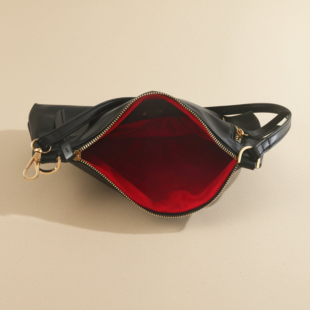 Noir Luxe Shoulder Bag - Black