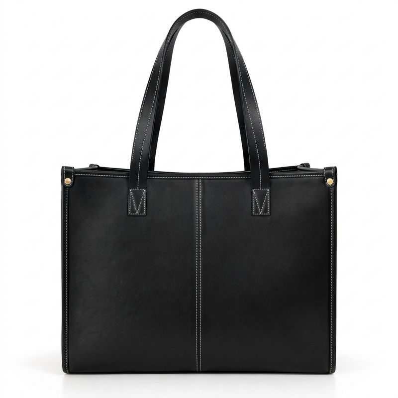 Alba Structured Work Tote – Chocolate Brown