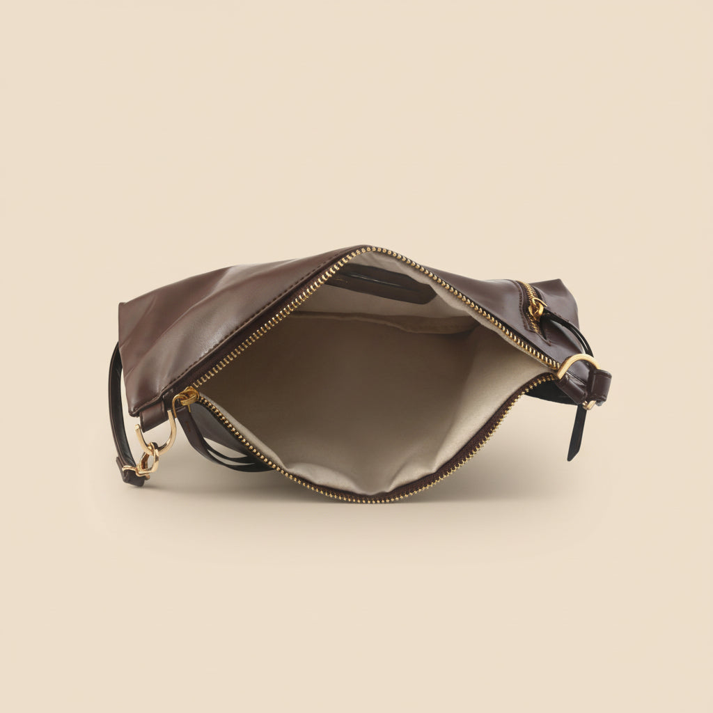 Noir Luxe Shoulder Bag - Brown