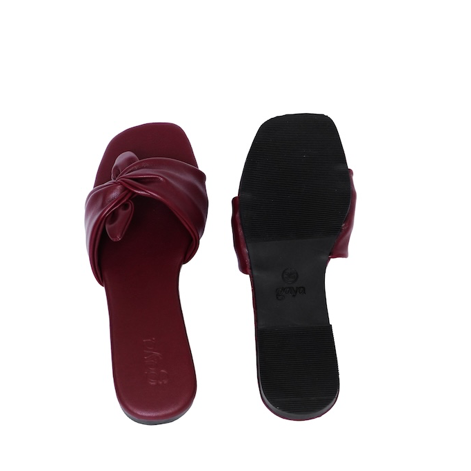 Nola Bow Flats Maroon