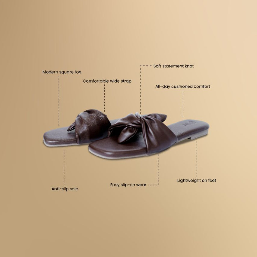 Nola Bow Flats Brown