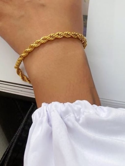 Gold-Plated Vintage Link Bracelet – Stainless Steel