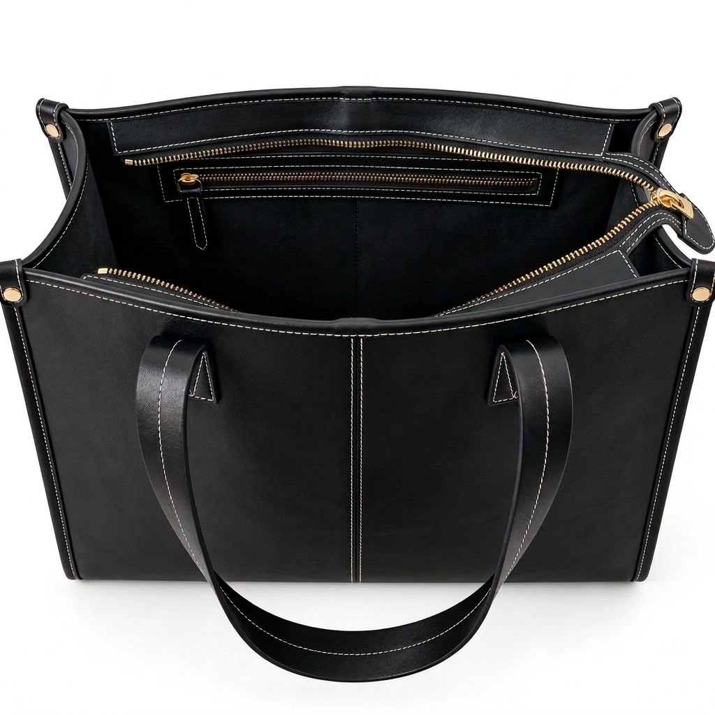 Alba Structured Work Tote Bag – Black