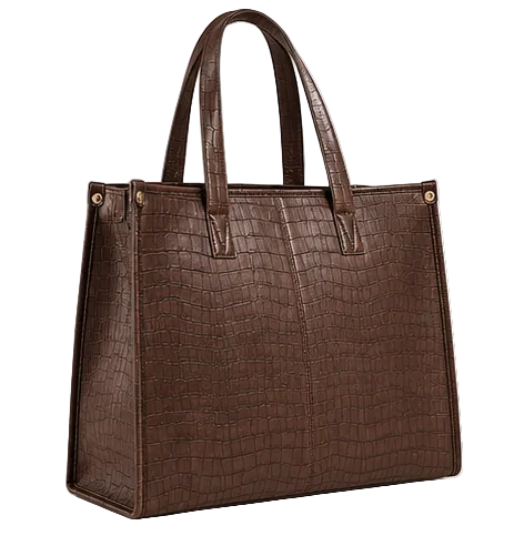 Alba Structured Work Tote – Chocolate Brown