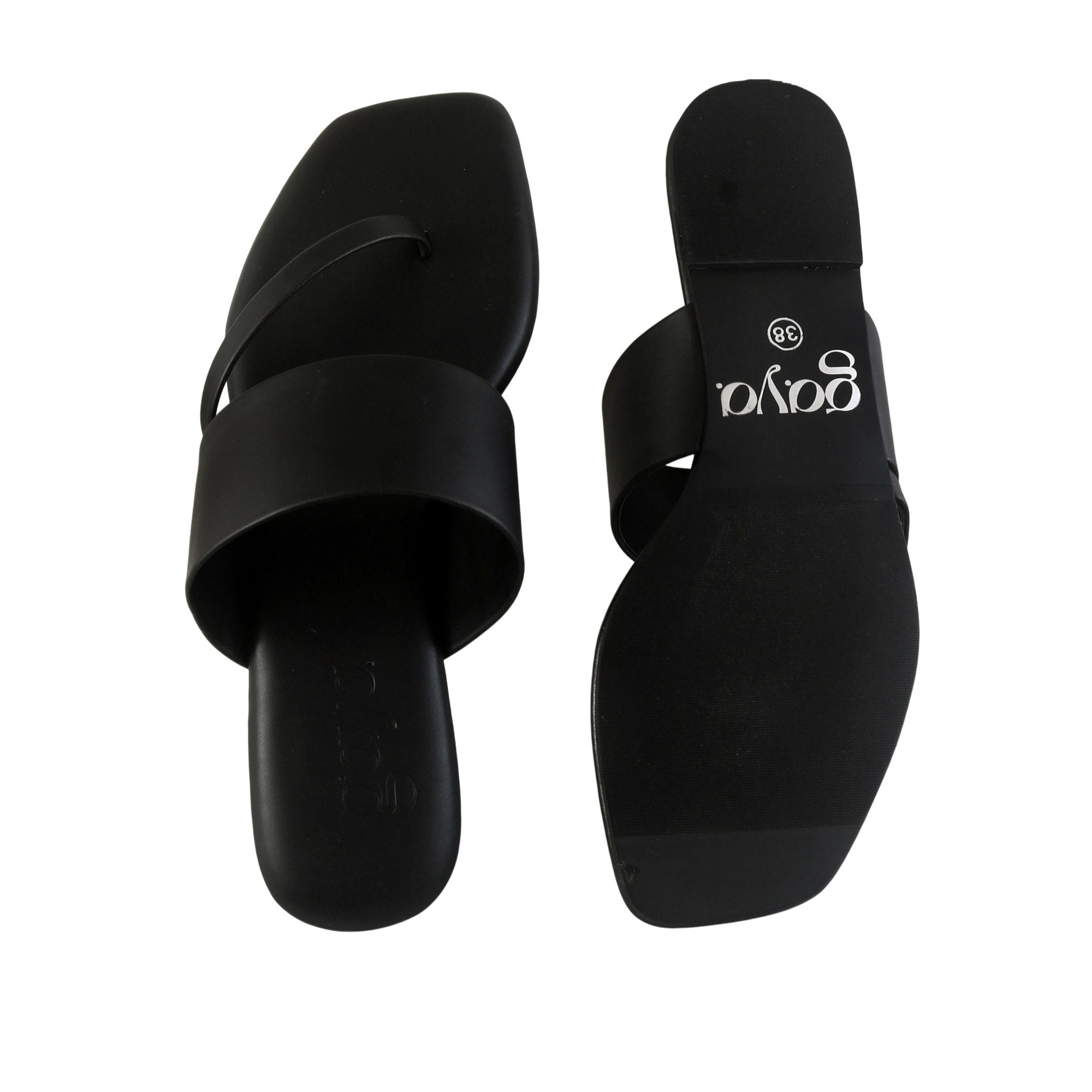 Ease Toe-Loop Slide Flats Black