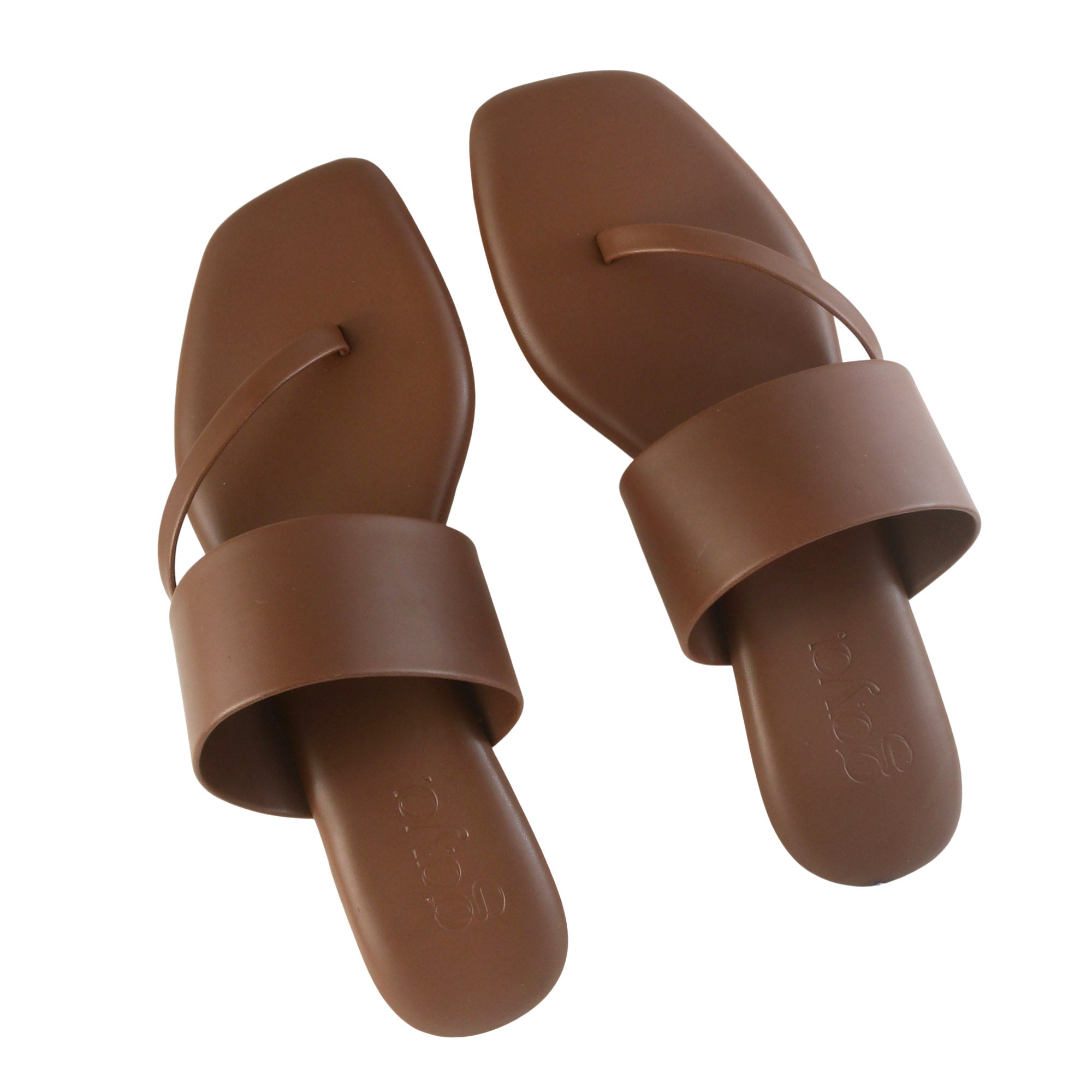 Ease Toe-Loop Slide Flats Brown