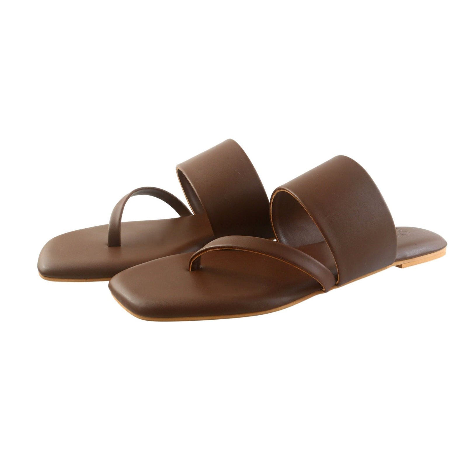 Ease Toe-Loop Slide Flats Brown