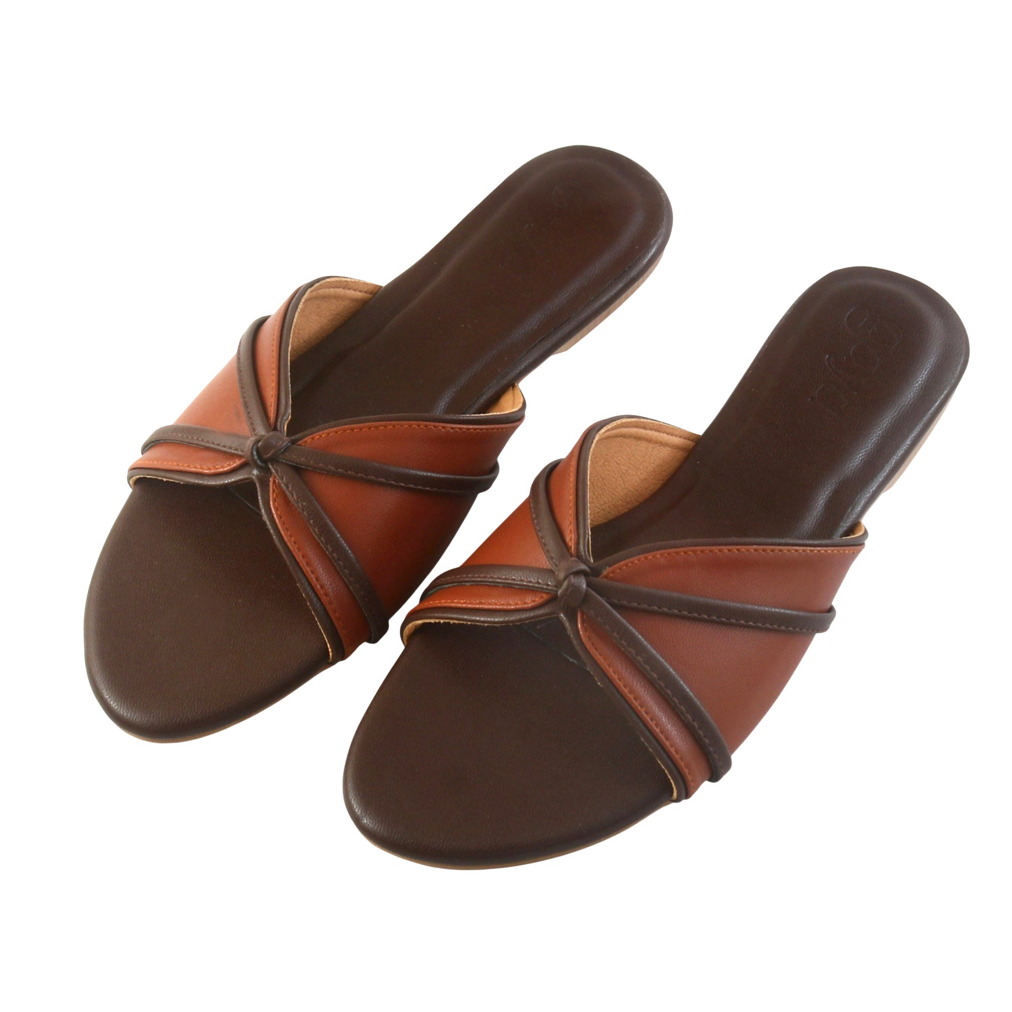 Noir Classic Slide Flats Brown