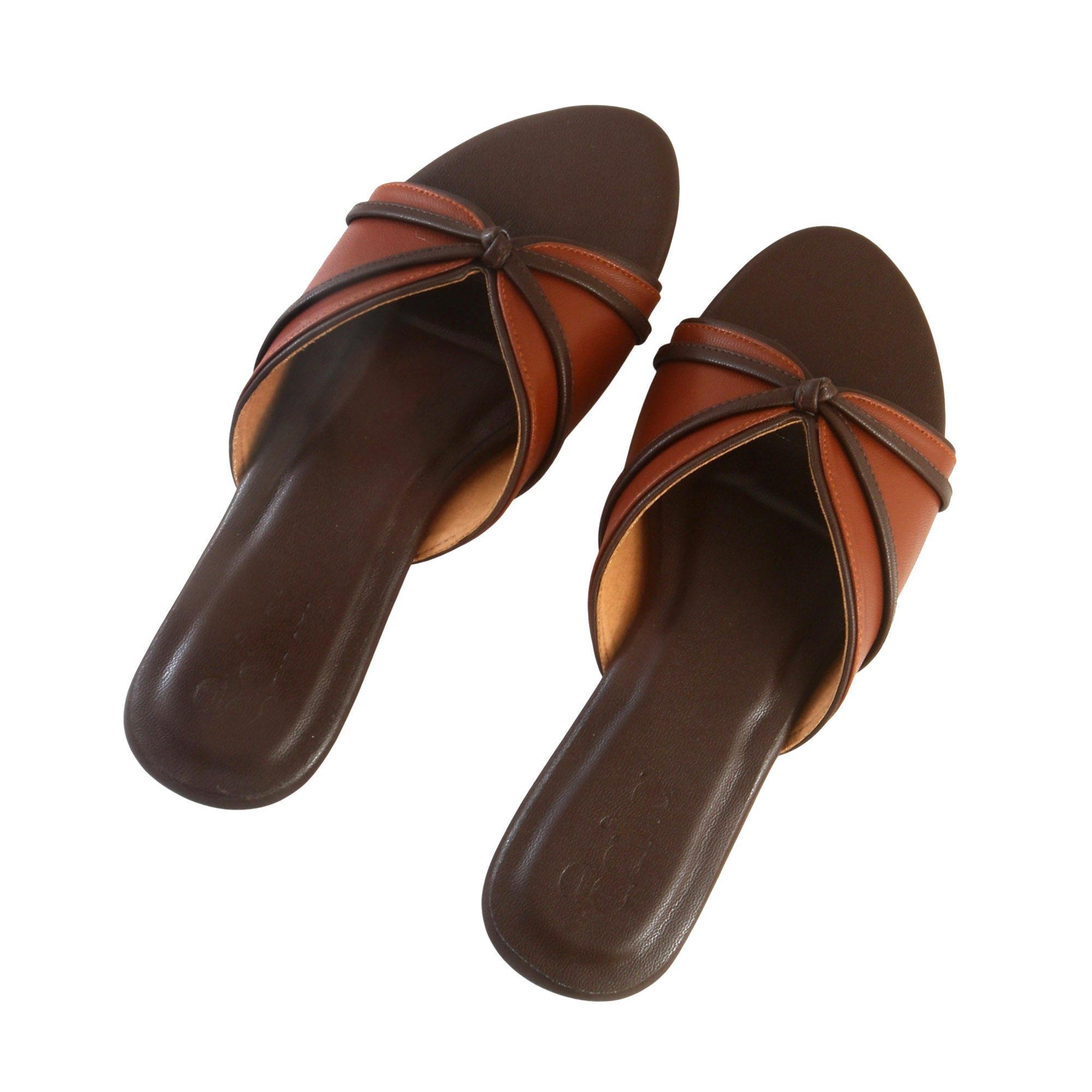 Noir Classic Slide Flats Brown