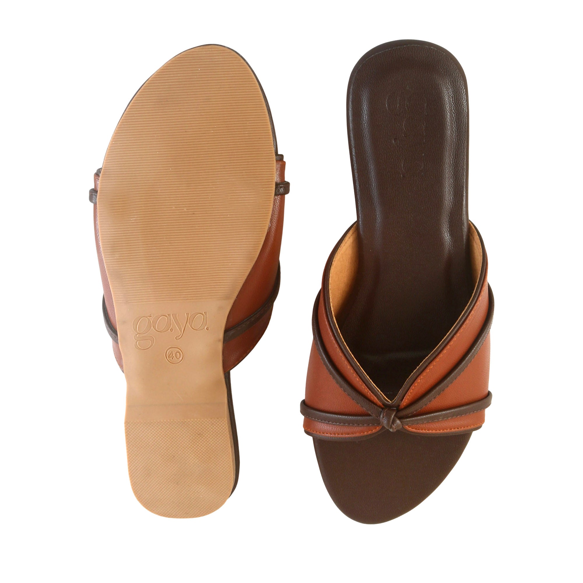 Noir Classic Slide Flats Brown