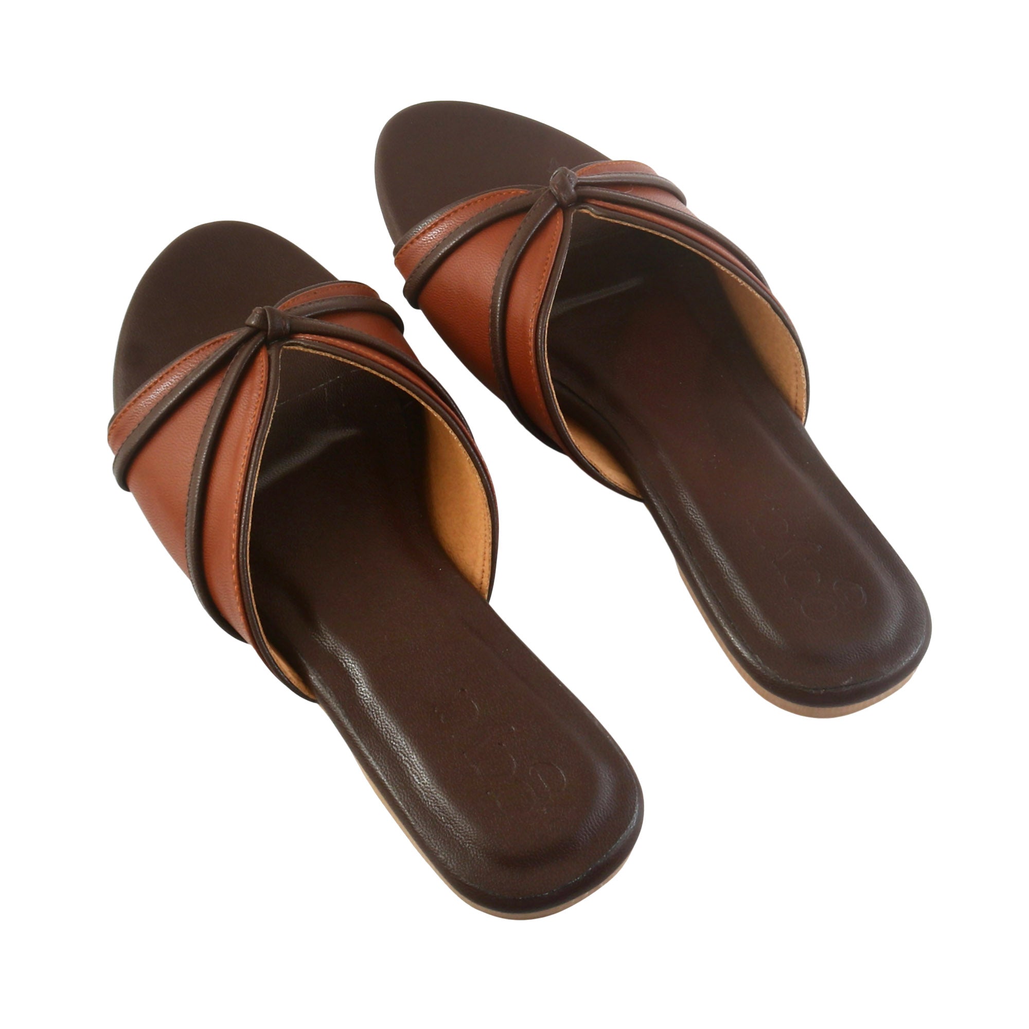 Noir Classic Slide Flats Brown