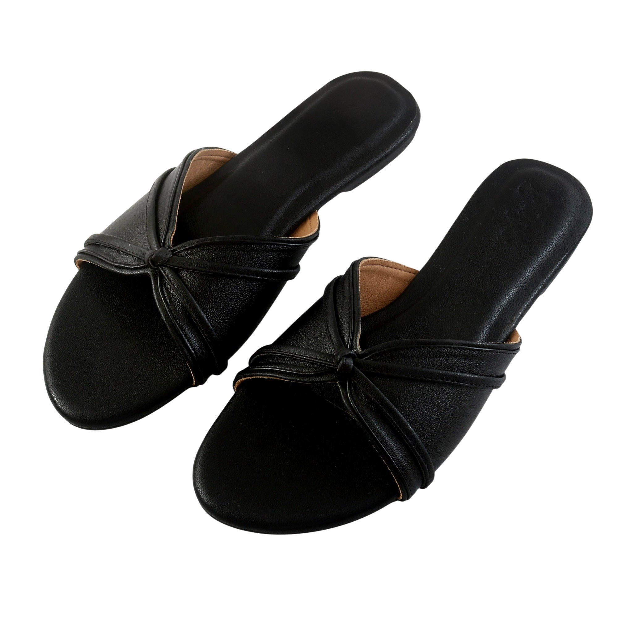 Noir Classic Slide Flats Black