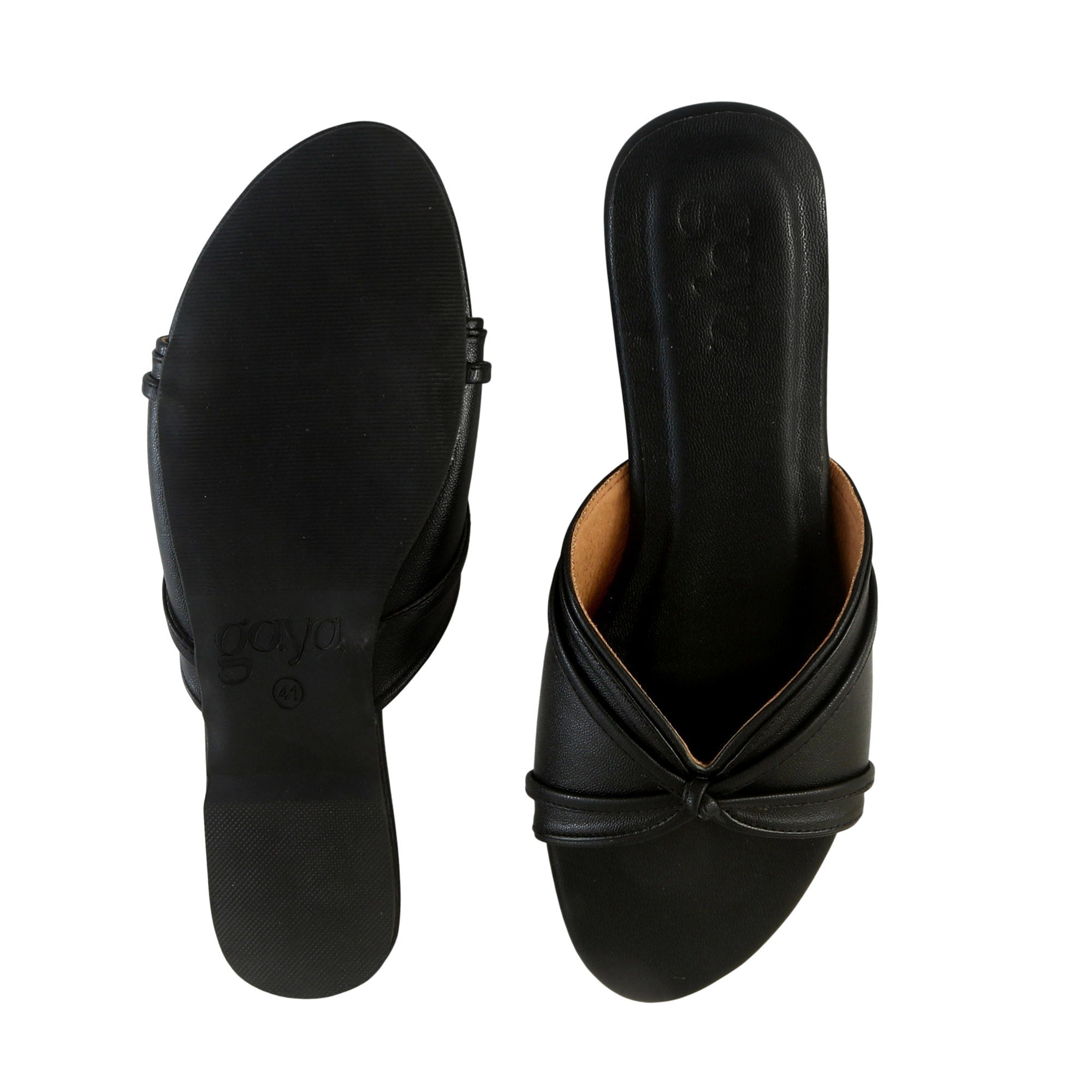 Noir Classic Slide Flats Black