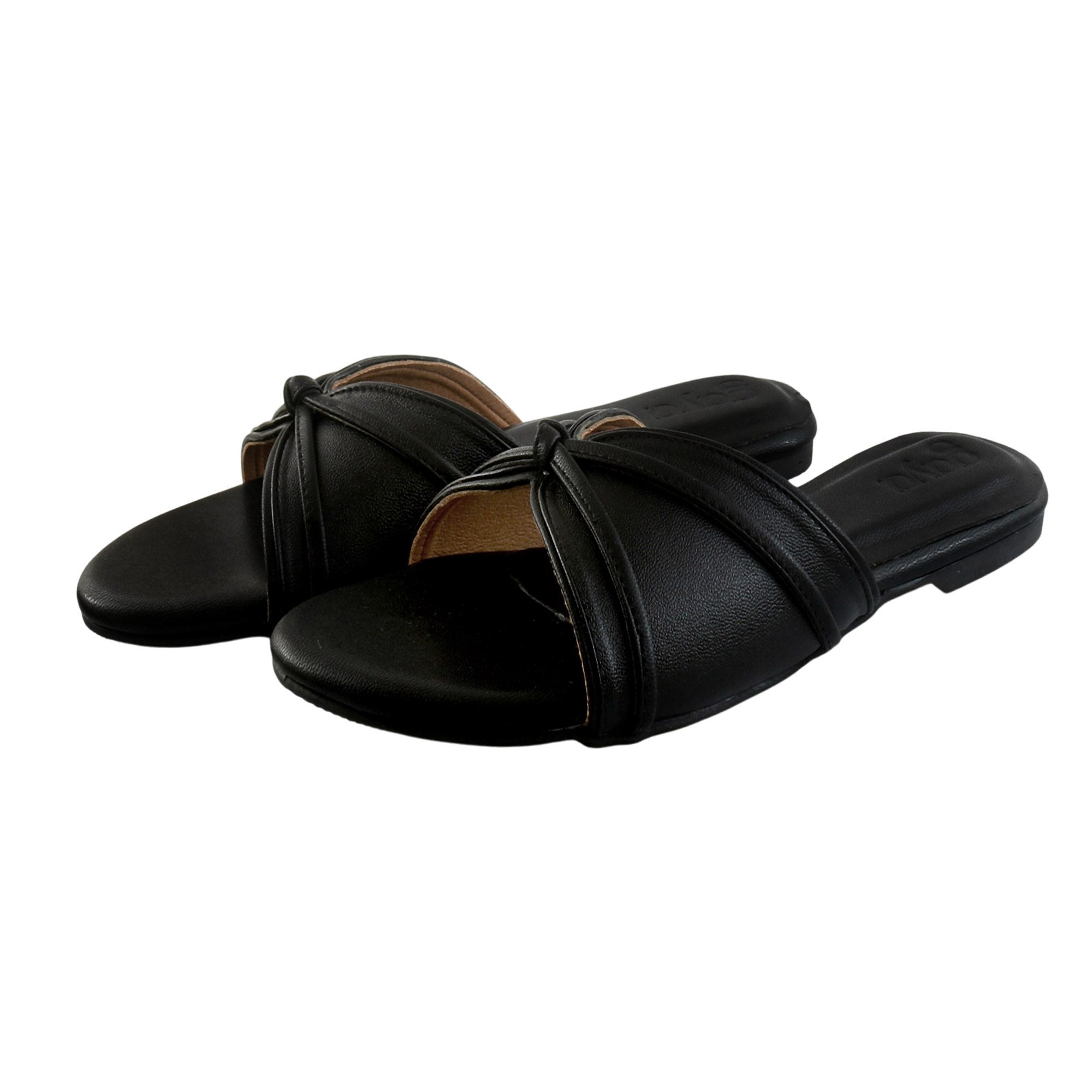 Noir Classic Slide Flats Black