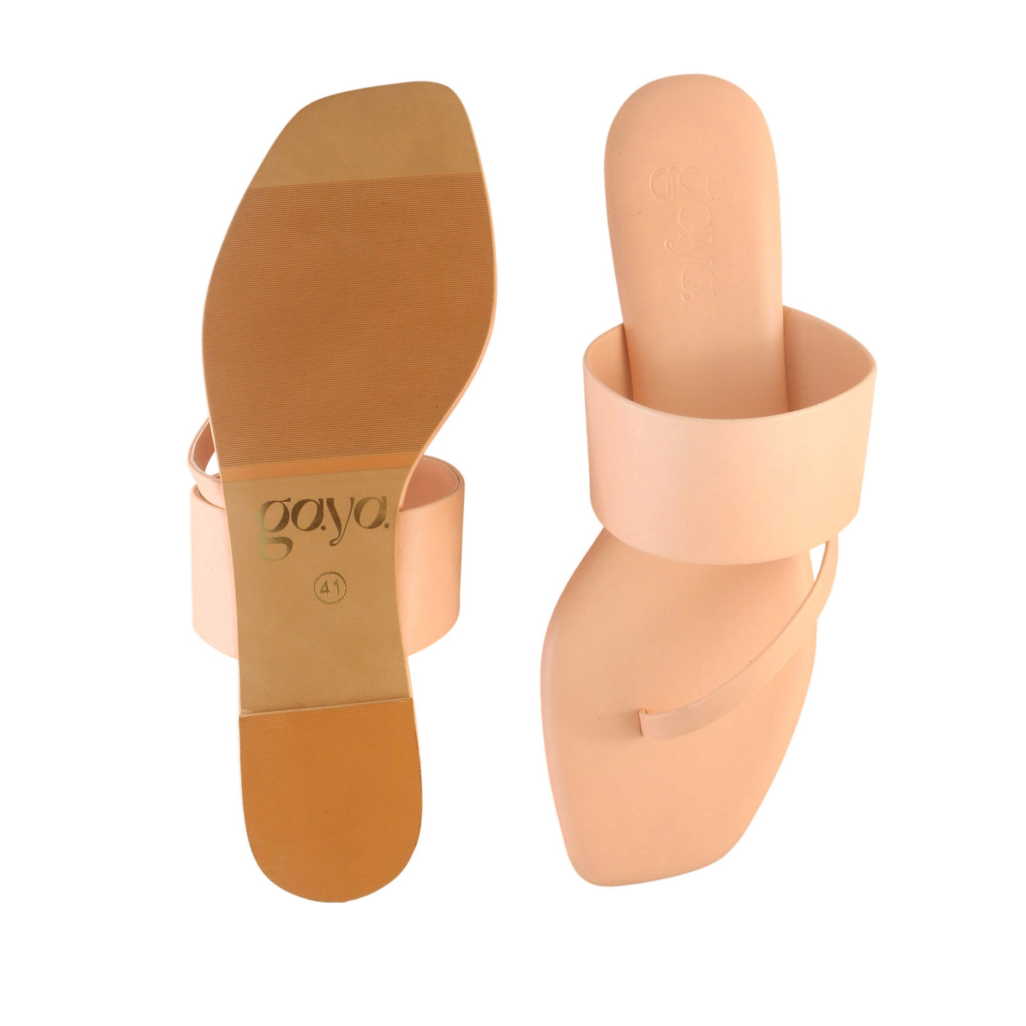 Ease Toe-Loop Slide Flats Peach Nude