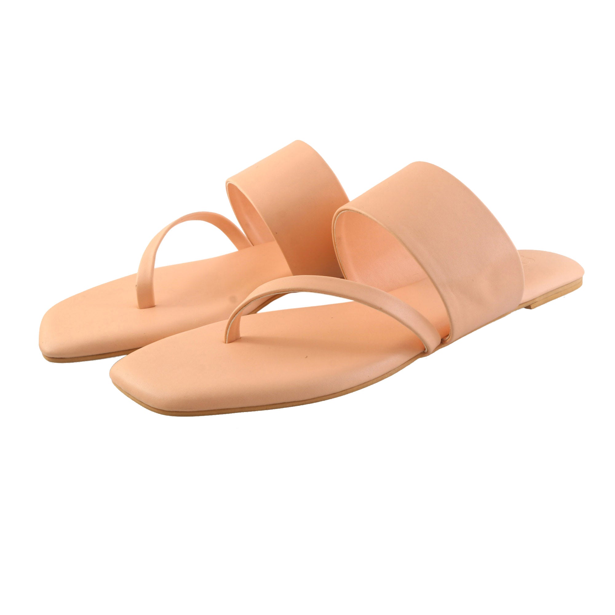 Ease Toe-Loop Slide Flats Peach Nude