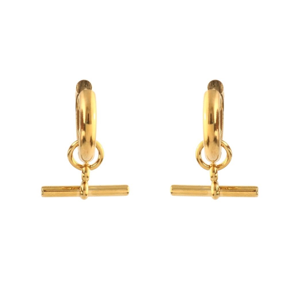Gold-Plated Geometric Huggie Earrings
