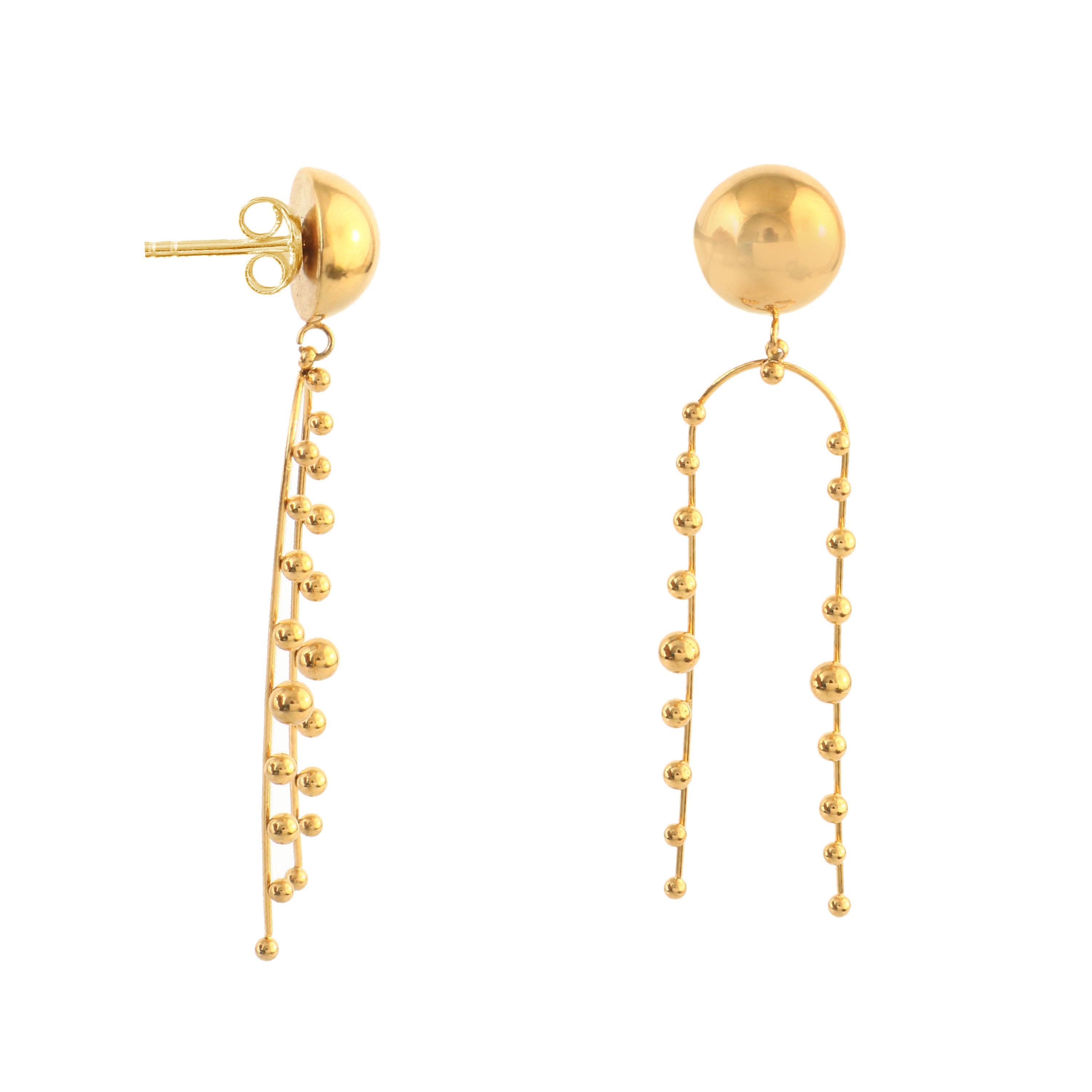 Golden Cascade Drop Earrings – 18K Gold Plated