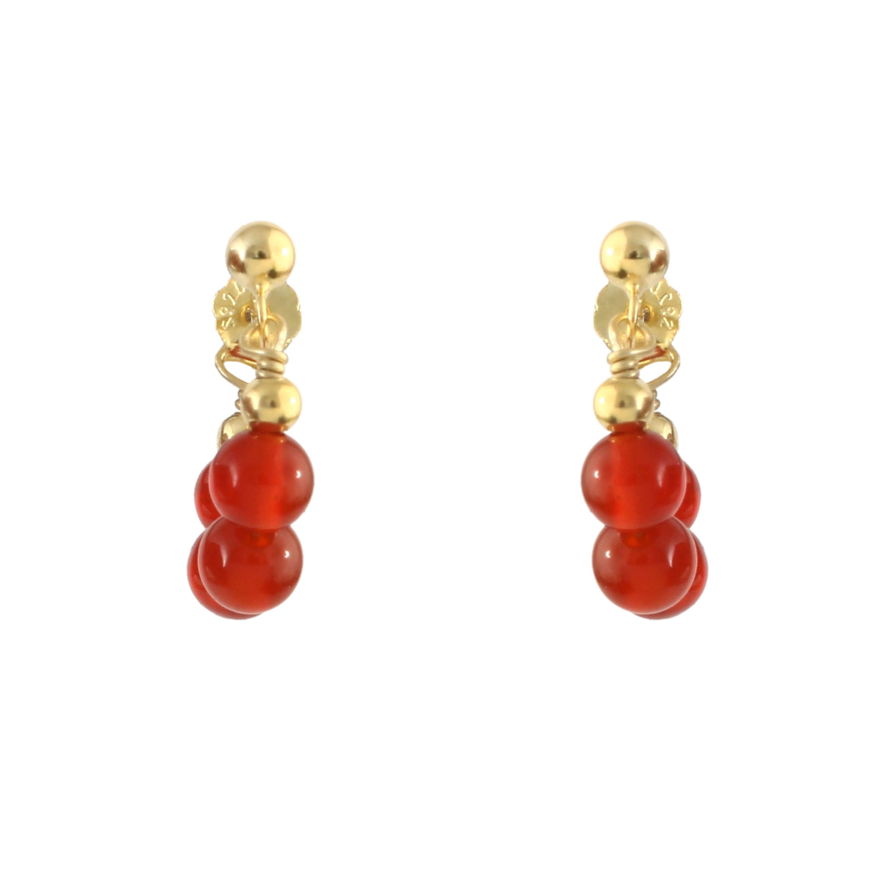 Scarlet Bead Mini Hoops – 18K Gold Plated & Waterproof