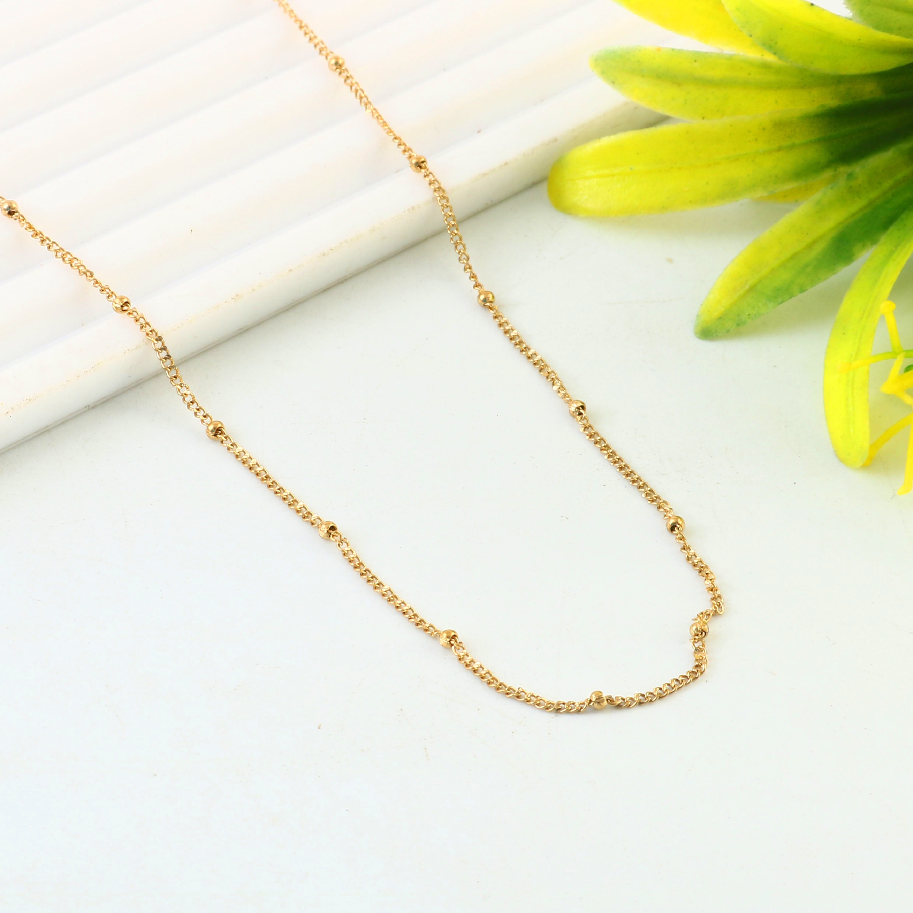 Everyday Bead Chain Necklace – 18K Gold Plated