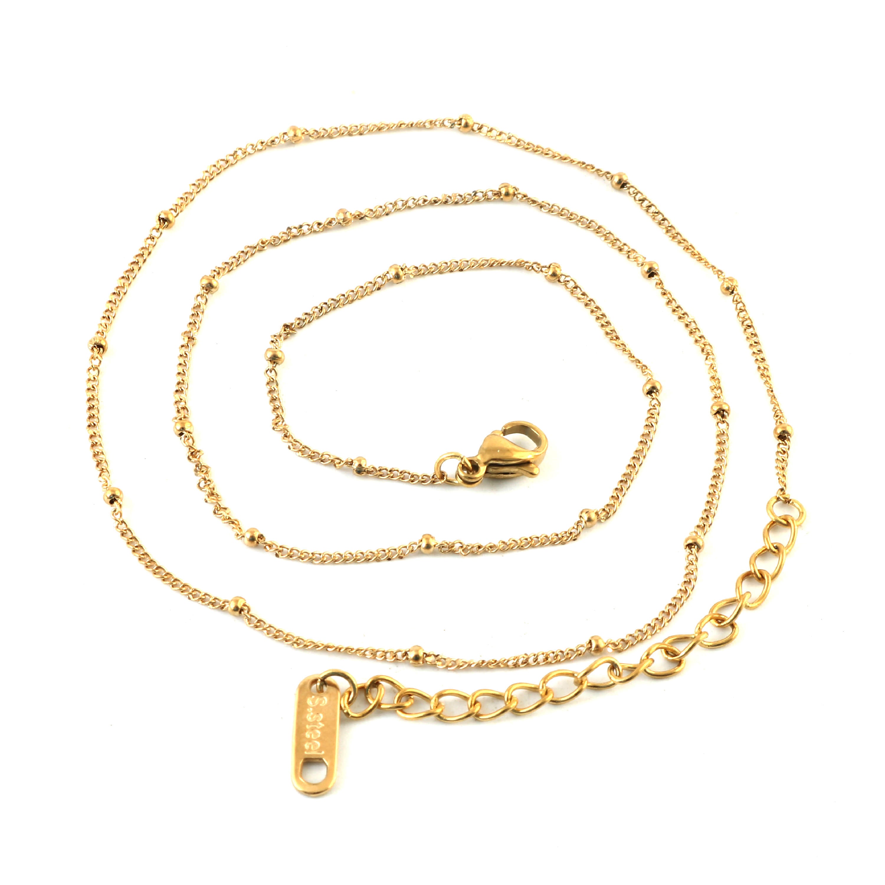 Everyday Bead Chain Necklace – 18K Gold Plated