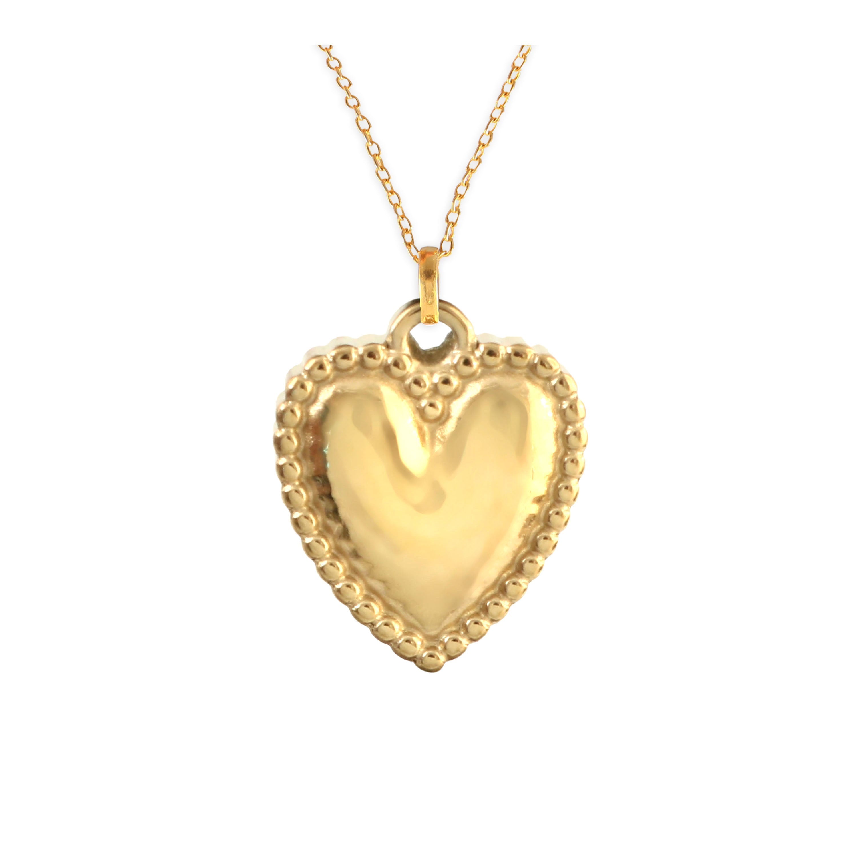 18K Gold Puffy Heart Charm