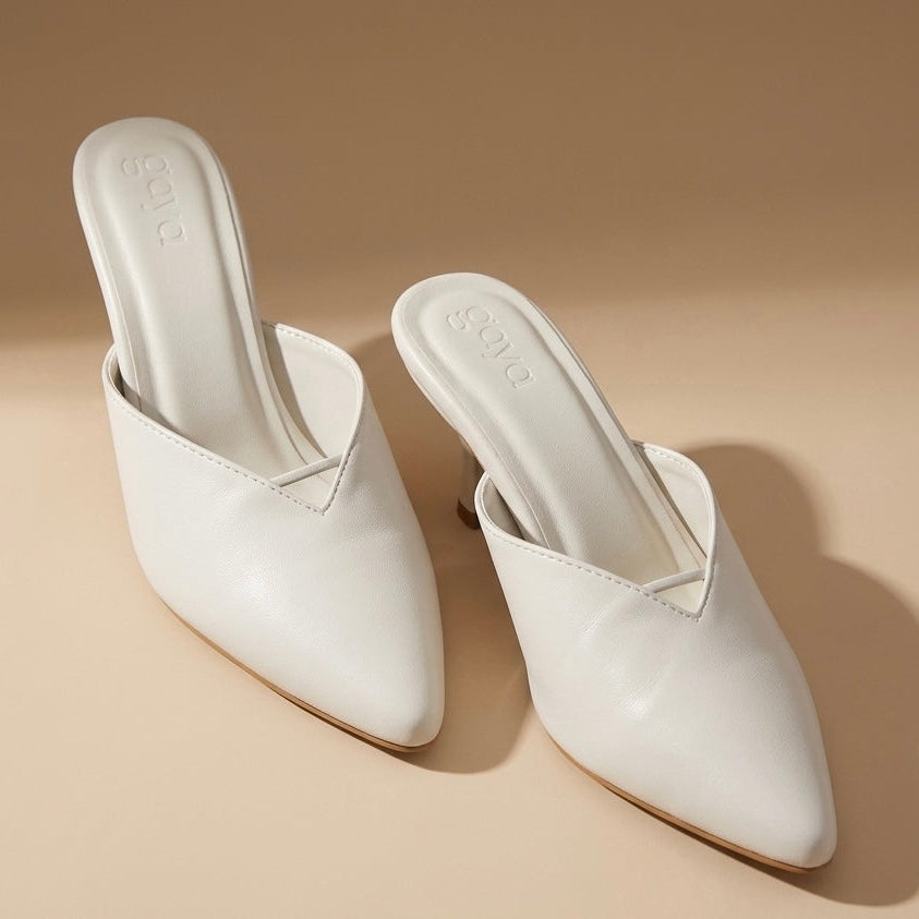 Lira Pointed Mules Cream