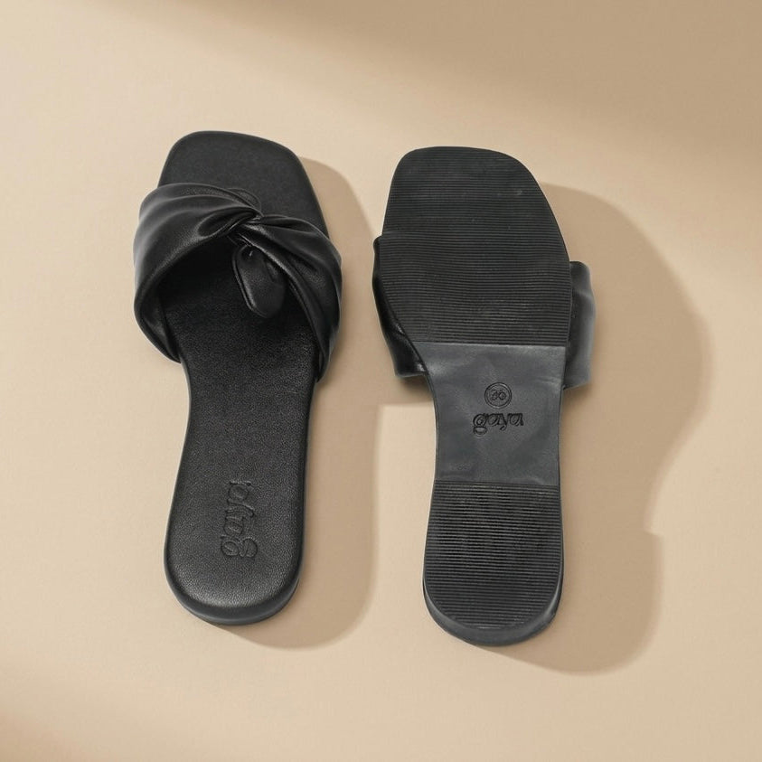 Nola Bow Flats Black