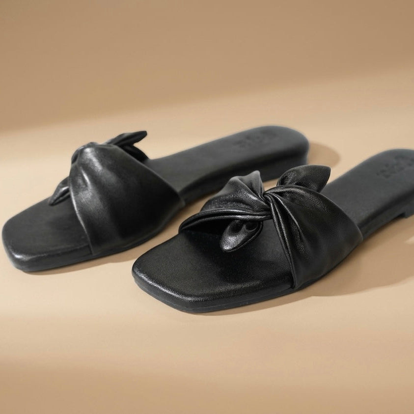 Nola Bow Flats Black