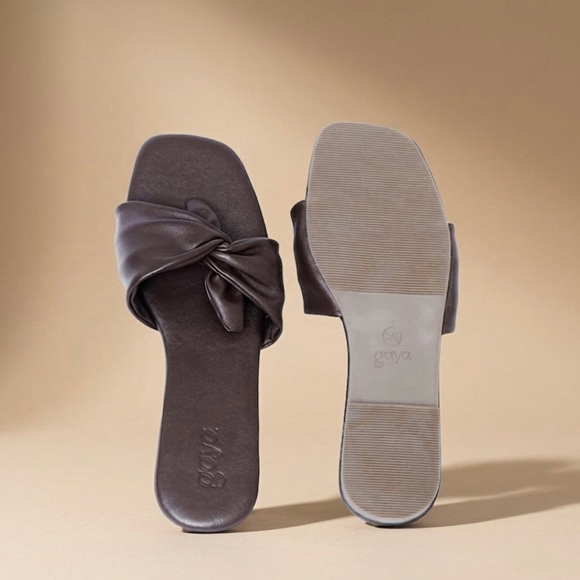 Nola Bow Flats Brown