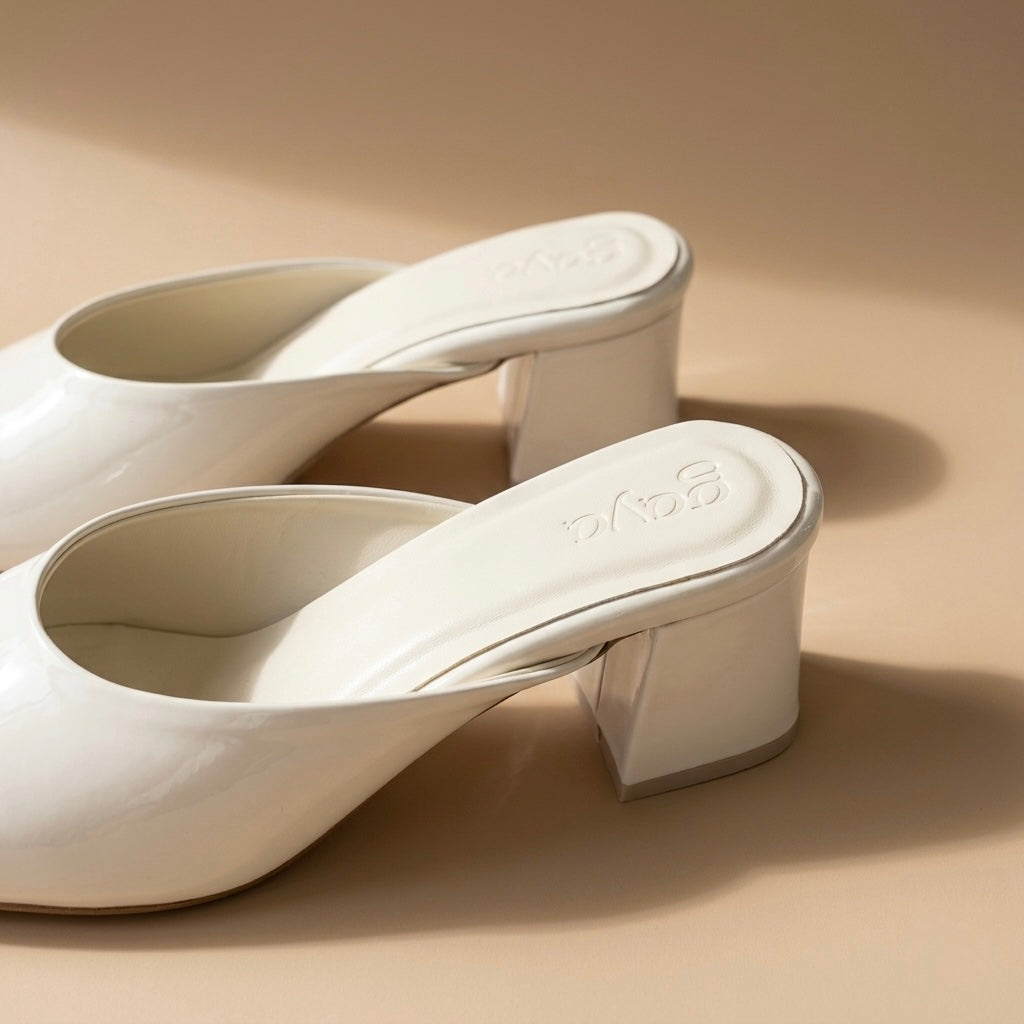 Sora Heels Cream Cushioned Block Heels for All-Day Office Comfort