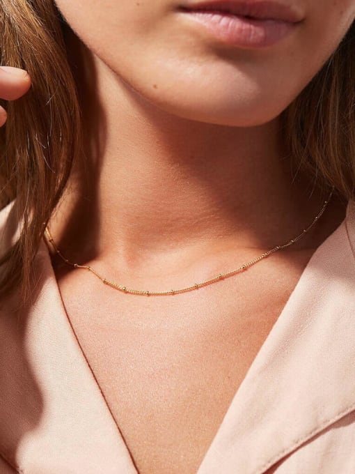 Everyday Bead Chain Necklace – 18K Gold Plated