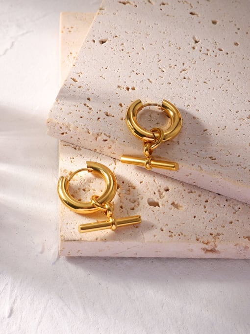 Gold-Plated Geometric Huggie Earrings