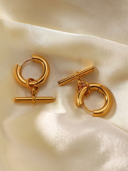 Gold-Plated Geometric Huggie Earrings