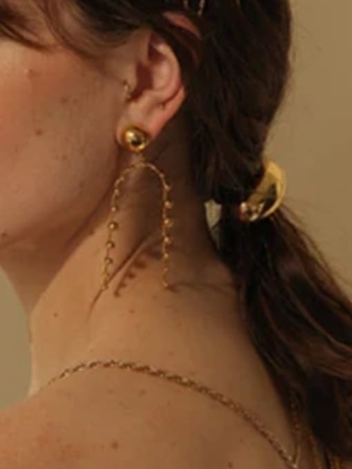 Golden Cascade Drop Earrings – 18K Gold Plated