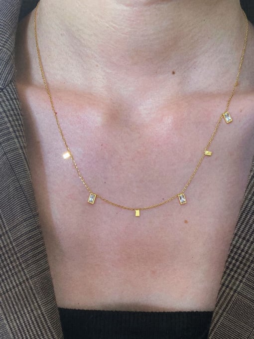 18K Gold Triangle Zirconia Necklace