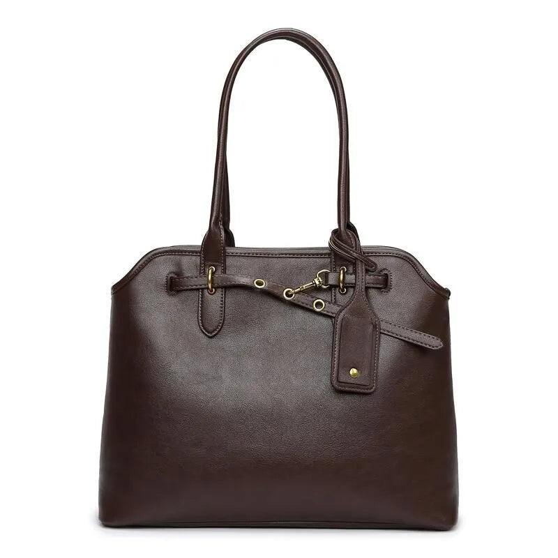Auri Structured Work Tote – Laptop Bag Brown