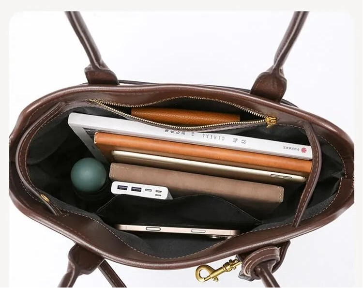 Auri Structured Work Tote – Laptop Bag Brown