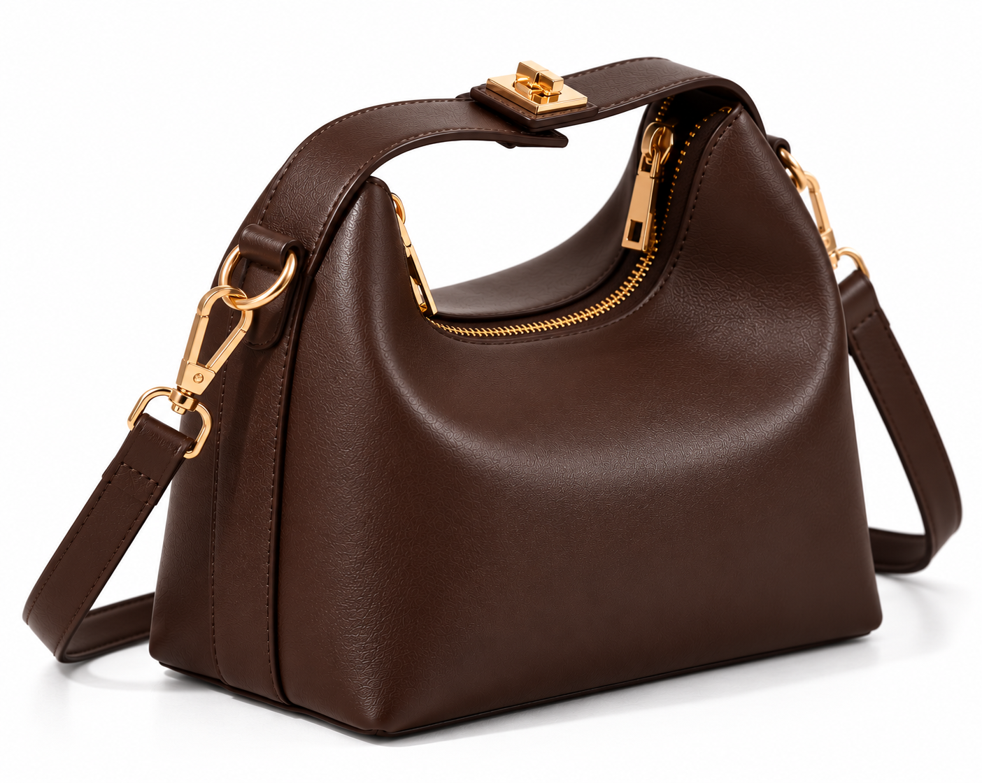 Noa Sculpted Mini Bag – Brown