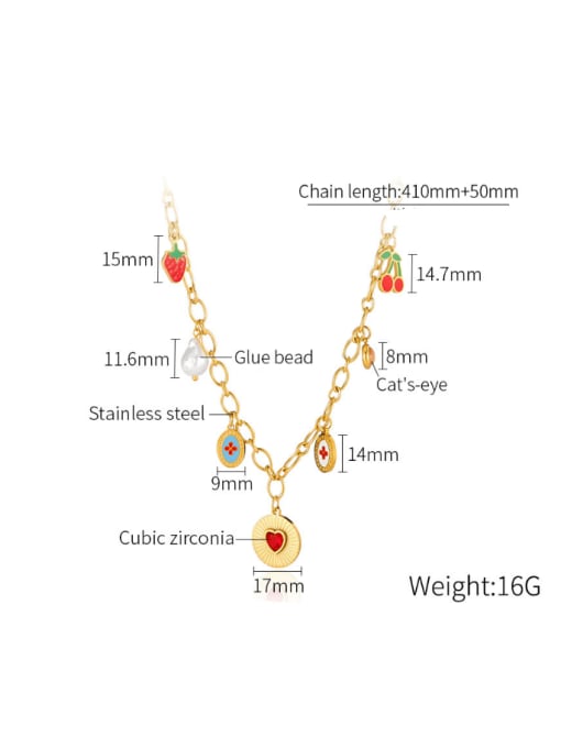 Gold-Plated Heart Pendant Necklace – Stainless Steel (Hip Hop Style)