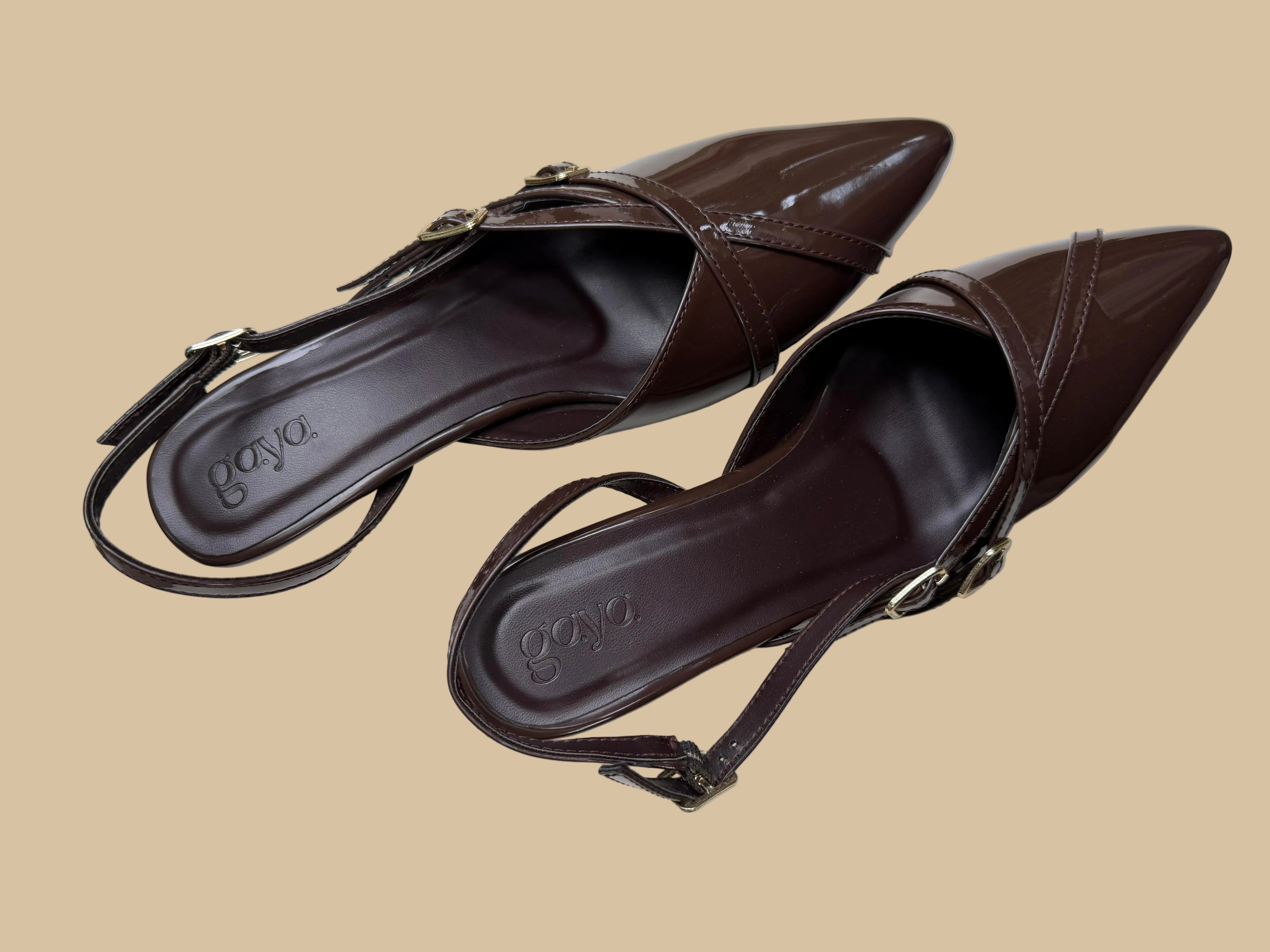 Celeste Slingback Heels Coffee Brown