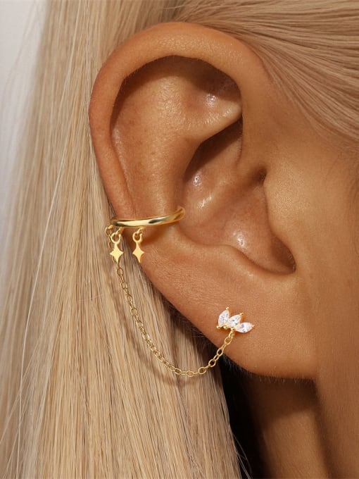 925 Sterling Silver CZ Star Stud – Minimalist Single Earring