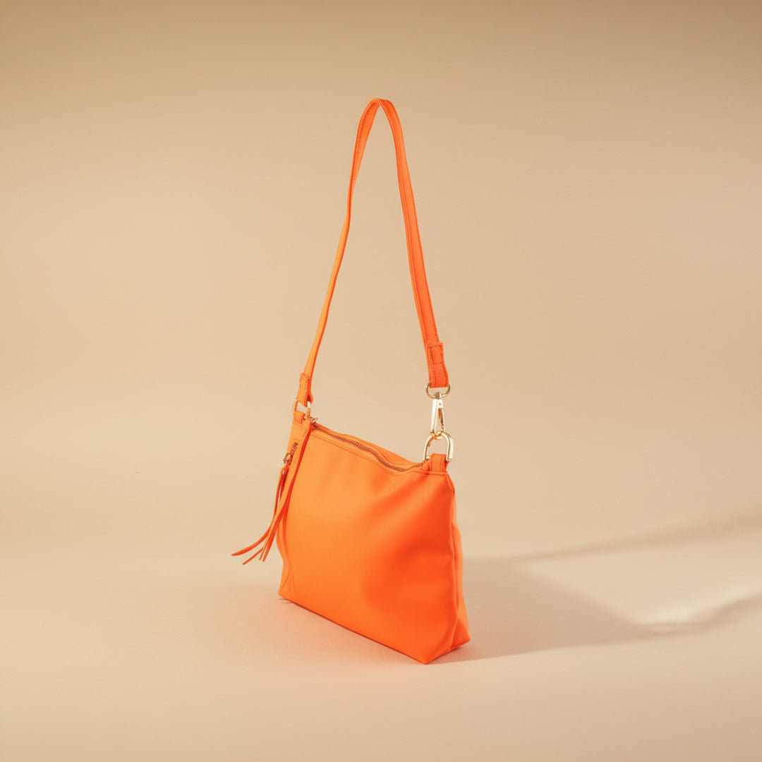 Noir Luxe Shoulder Bag - Orange