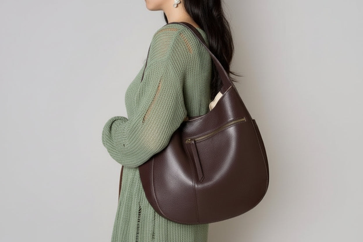 Hobo Tote Bag Chocolate Brown