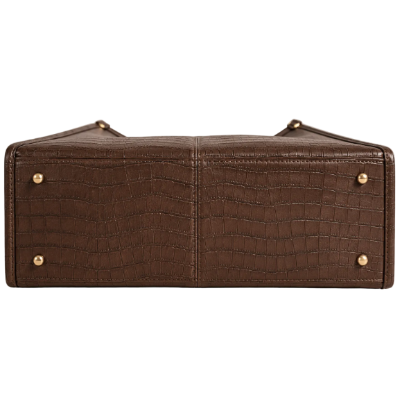 Alba Structured Work Tote – Chocolate Brown