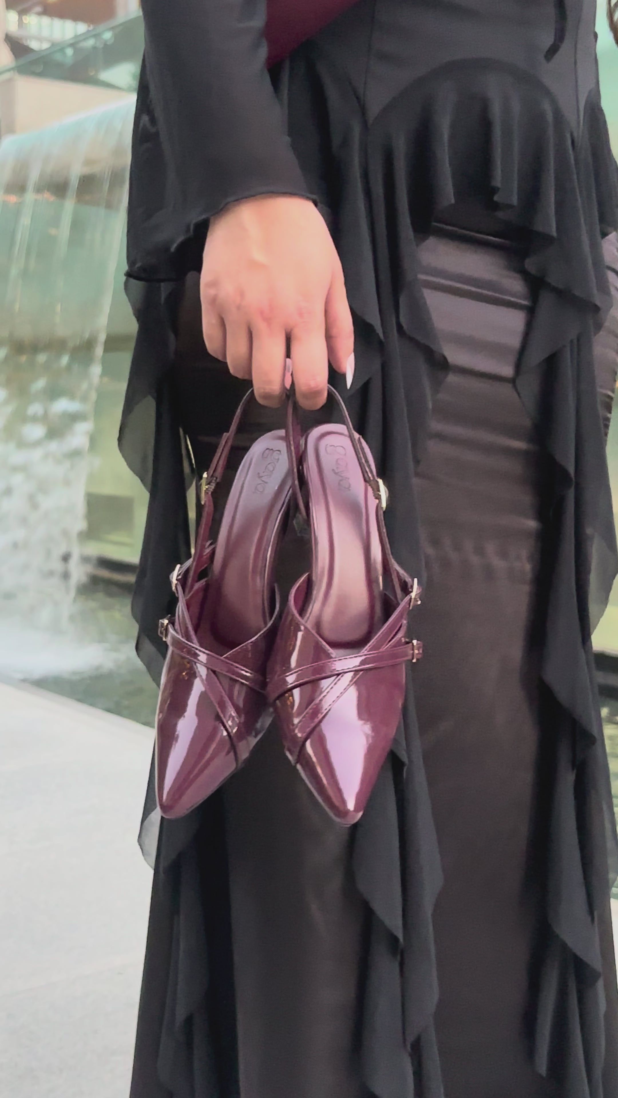 Celeste Slingback Heels Maroon